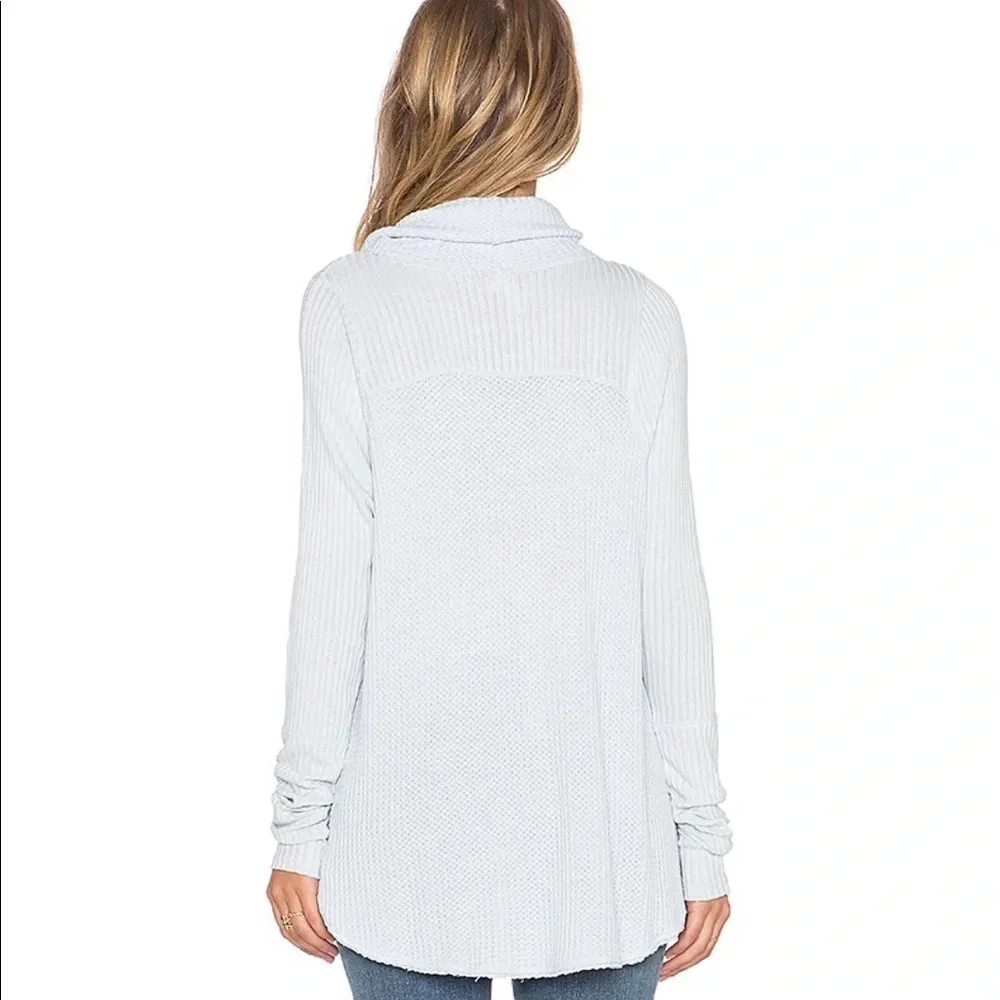 Free People Kristina Drippy Long Sleeve Thermal in Sky Blue Medium